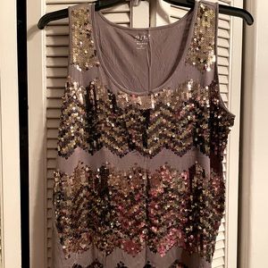 Ana size 1x sequins tank top
